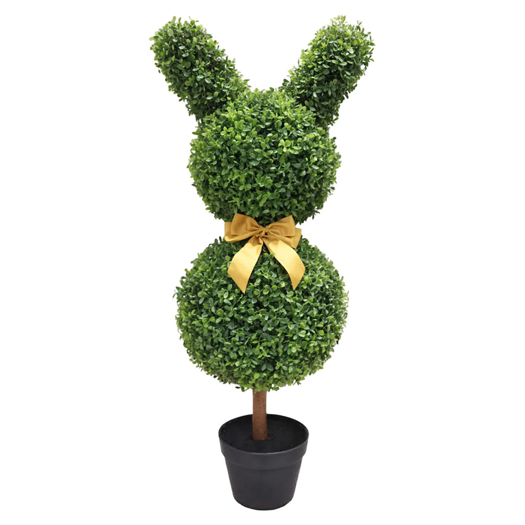 35" Artisan-Crafted Bunny Topiary
