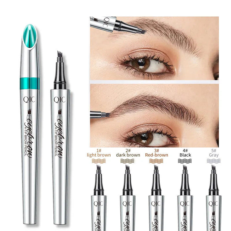 3D Waterproof Microblading Eyebrow Pen 4 Fork Tip Tattoo Pencil