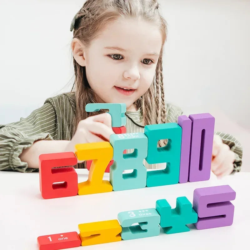 Christmas Wooden Number Building Block