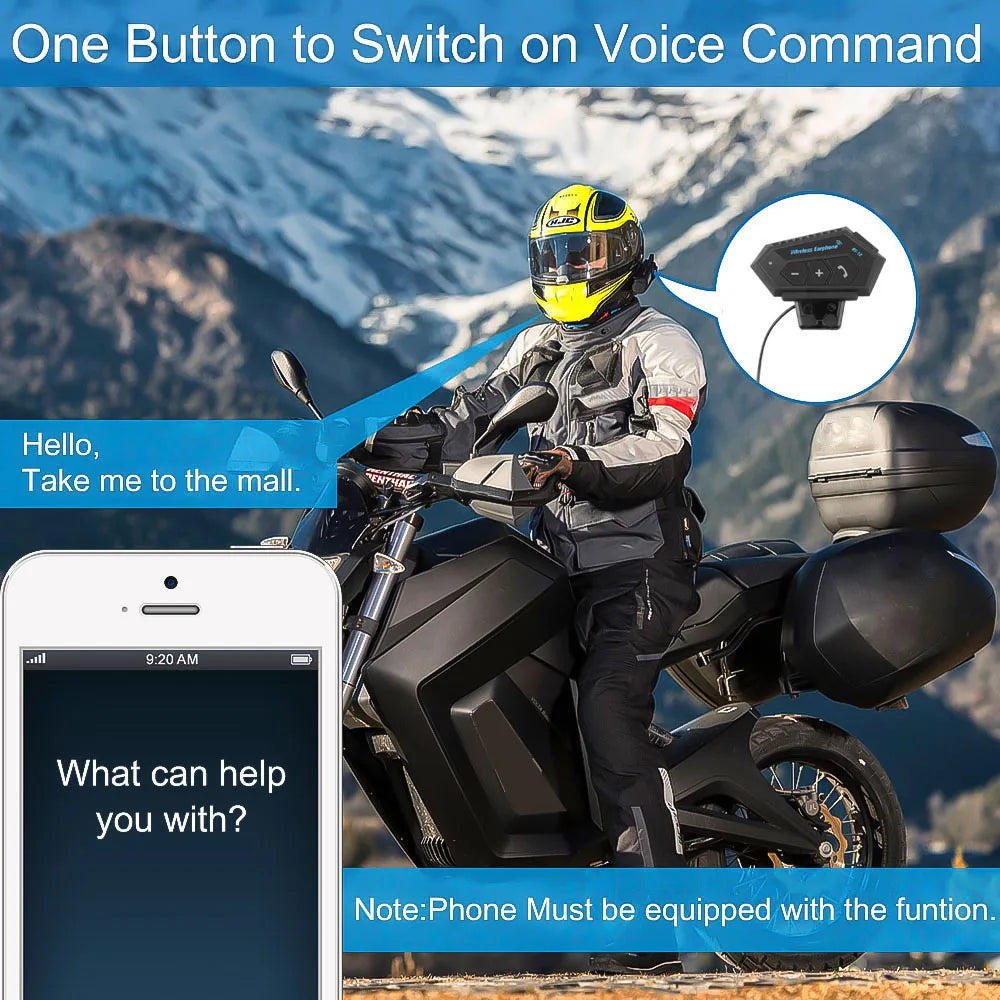 BT12 Motorcycle Helmet Bluetooth Headset