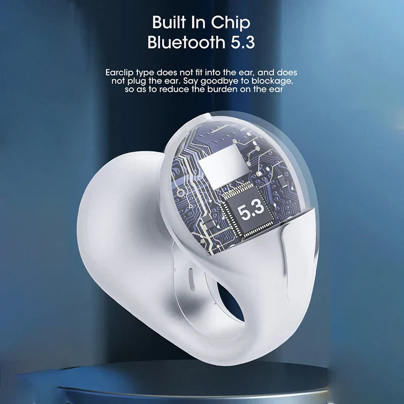 Clip-on bone conduction sports Bluetooth earphones