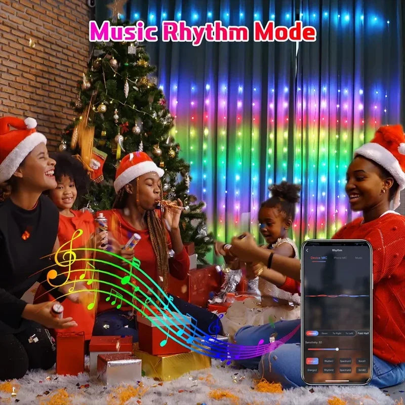 Color Waves LED Curtain Sync Lights