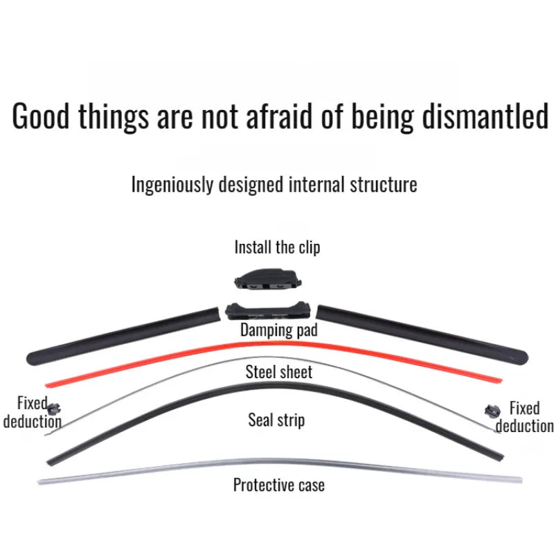 Colorful Boneless Silent Windshield Wipers - Clear Vision in Style!