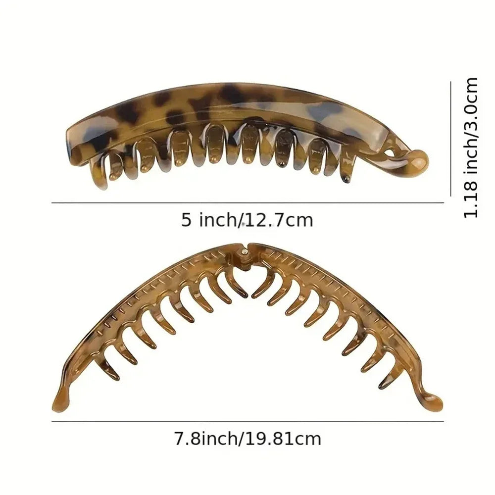 (2 PCS) Large Banana Hair Clips Non-slip Ponytail Holder Clip for Women and Girls