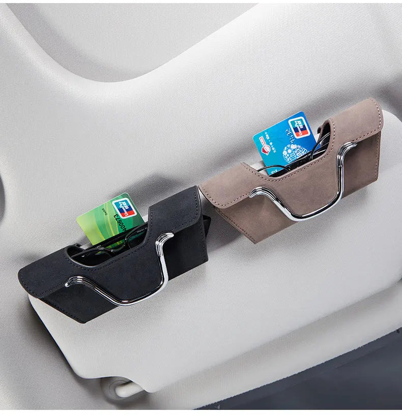 Car Multi-Functional High-Grade Leather Glasses Holder
