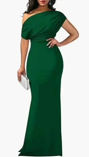2025 WOMEN'S ELEGANT SLEEVELESS OFF SHOULDER BODYCON LONG FORMAL PARTY EVENING DRESS