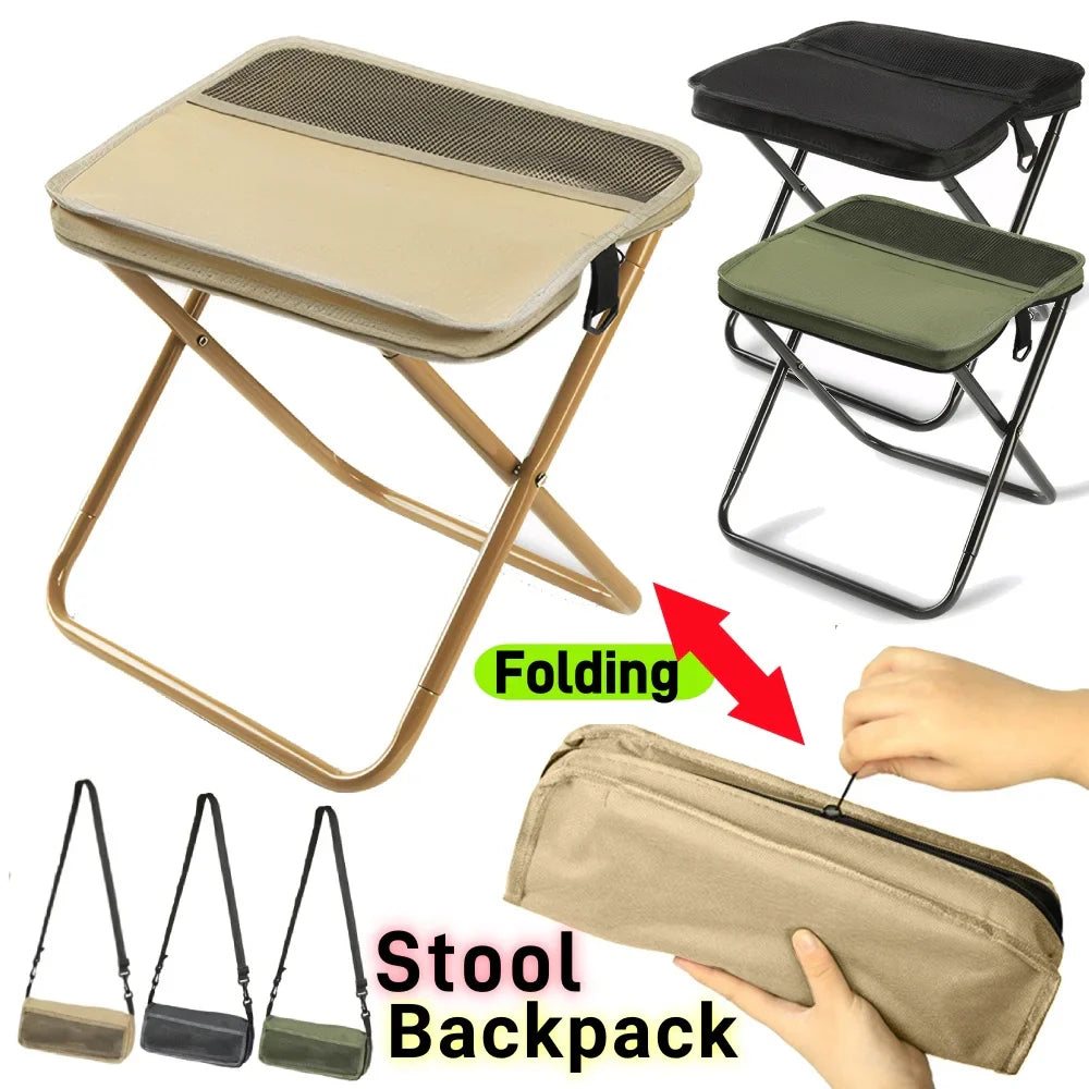 Camping Chairs, Upgraded Foldable Stool, 1.5 lbs ultra light, Max Load Capacity 286lbs
