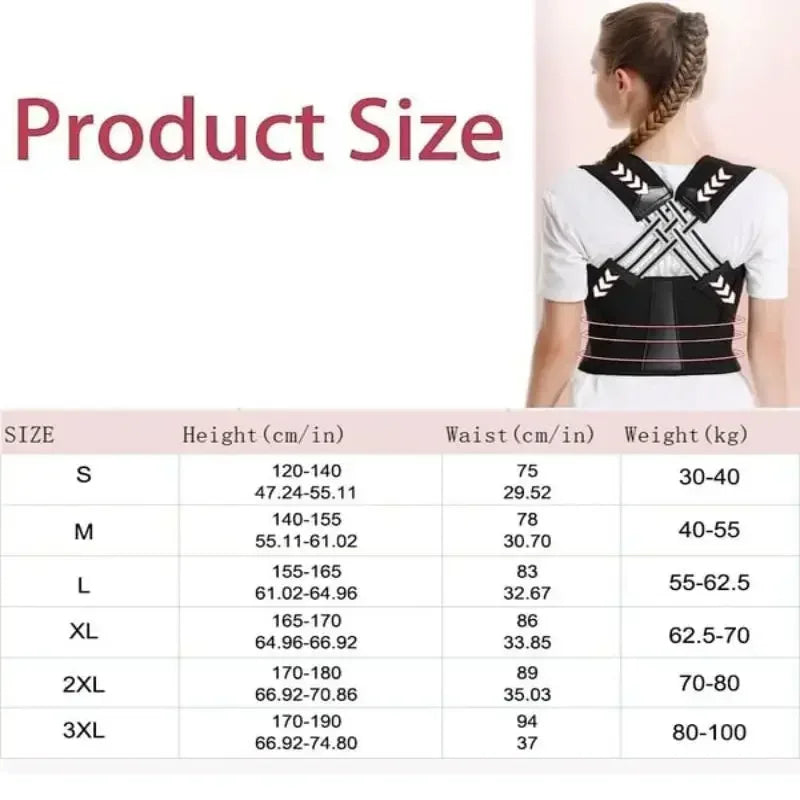 Adjustable Back Posture Belt Office Home Gym Unisex