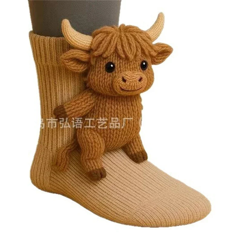 3D Knit Animal Socks