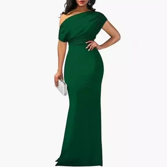 2025 WOMEN'S ELEGANT SLEEVELESS OFF SHOULDER BODYCON LONG FORMAL PARTY EVENING DRESS