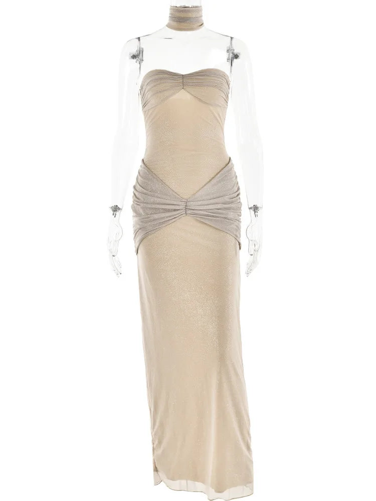 Celestial Shimmer Dress Dune