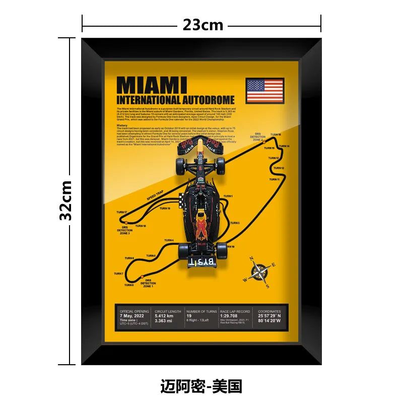 Bburago Verstappen F1 1/43 Red Bull RB20 racing car Model wall art formula 1 Las Vegas Miami USA Singapore circuits 2024 poster