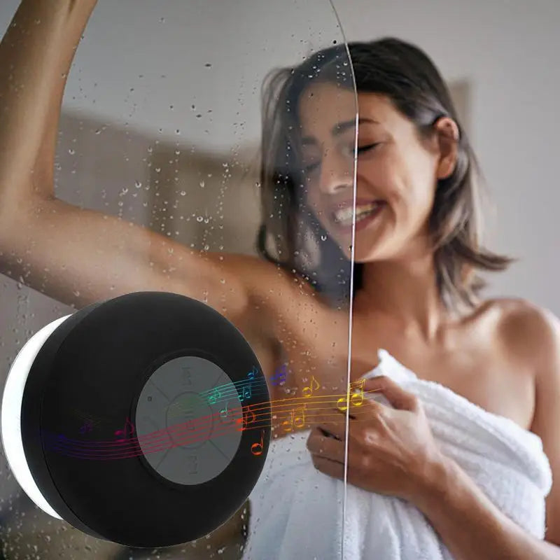 Bathroom Waterproof Wireless Bluetooth Speakers with LED Light