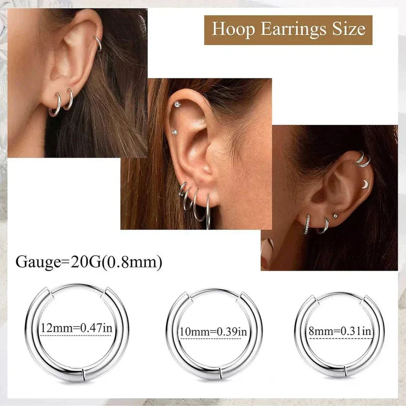 8 Pairs Hypoallergenic Earrings