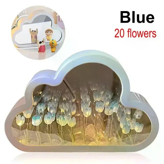 Beautiful Cloud Tulip Mirror Lamp Romantic Valentine's Day Gift