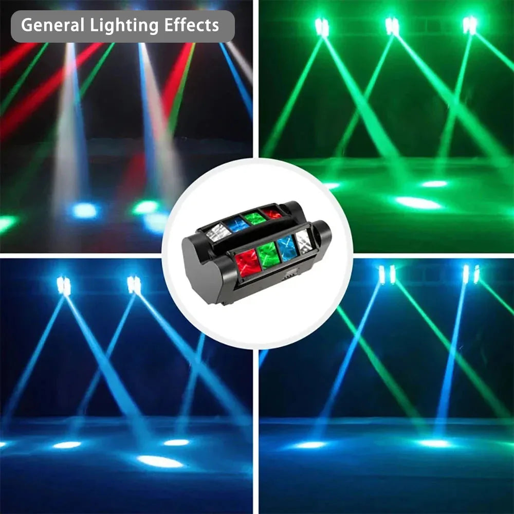 8 Beam Stage Lights with Sound Activated and DMX Moving Head