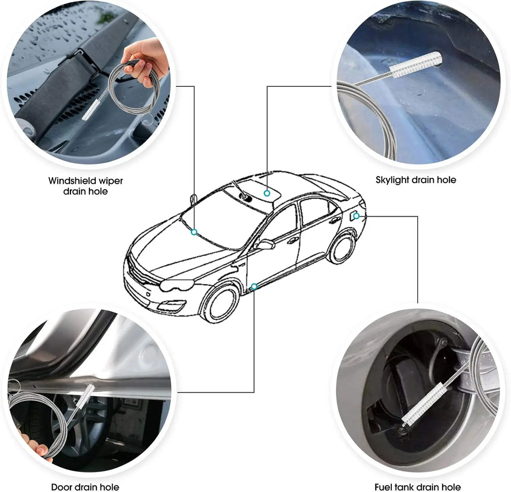 Car Drain Dredge Cleaning Scrub Brush