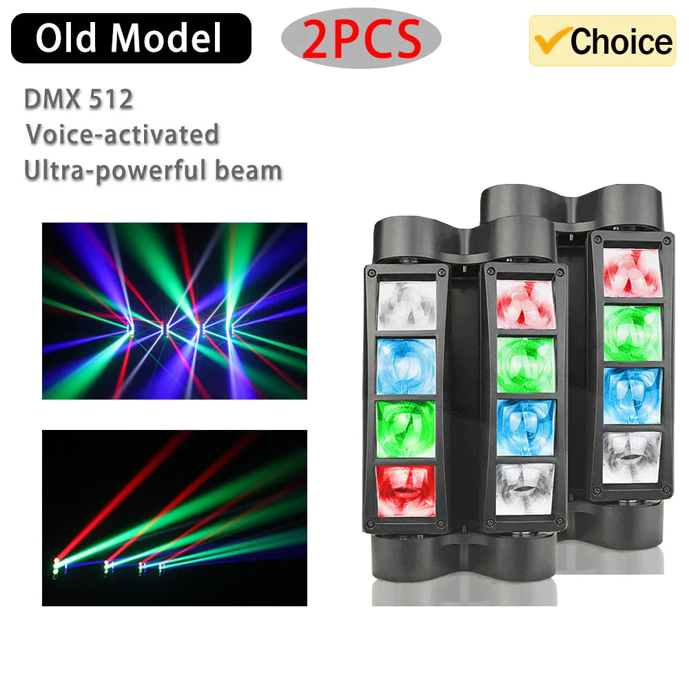8 Beam Stage Lights with Sound Activated and DMX Moving Head