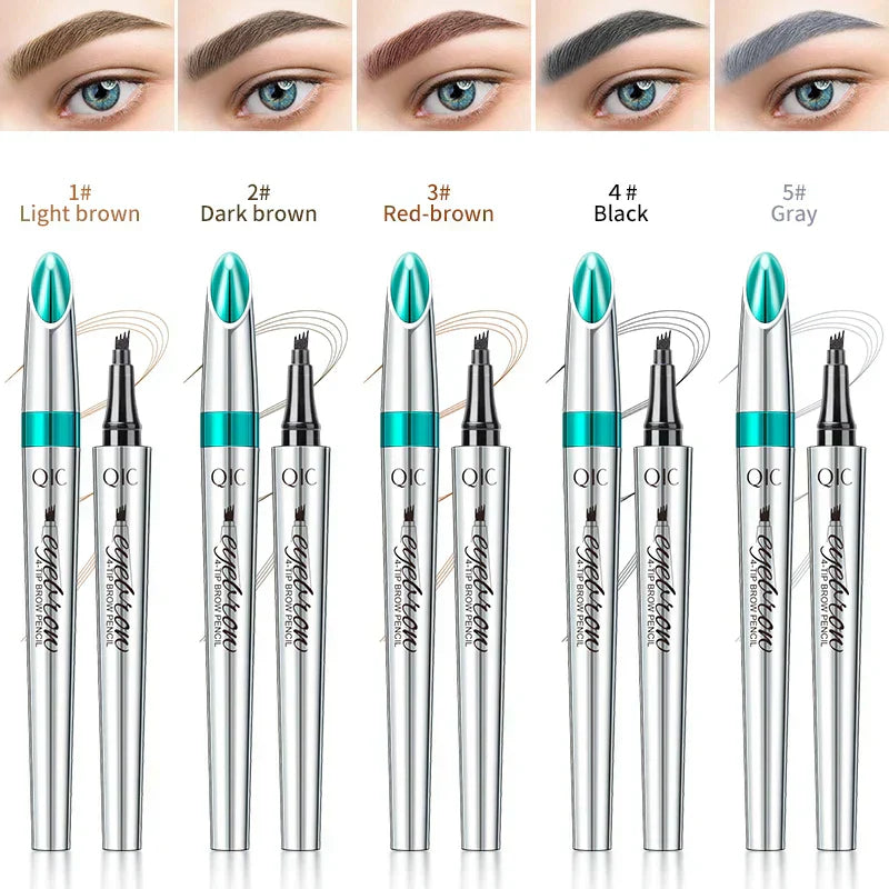 3D Waterproof Microblading Eyebrow Pen 4 Fork Tip Tattoo Pencil