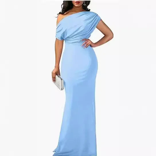 2025 WOMEN'S ELEGANT SLEEVELESS OFF SHOULDER BODYCON LONG FORMAL PARTY EVENING DRESS