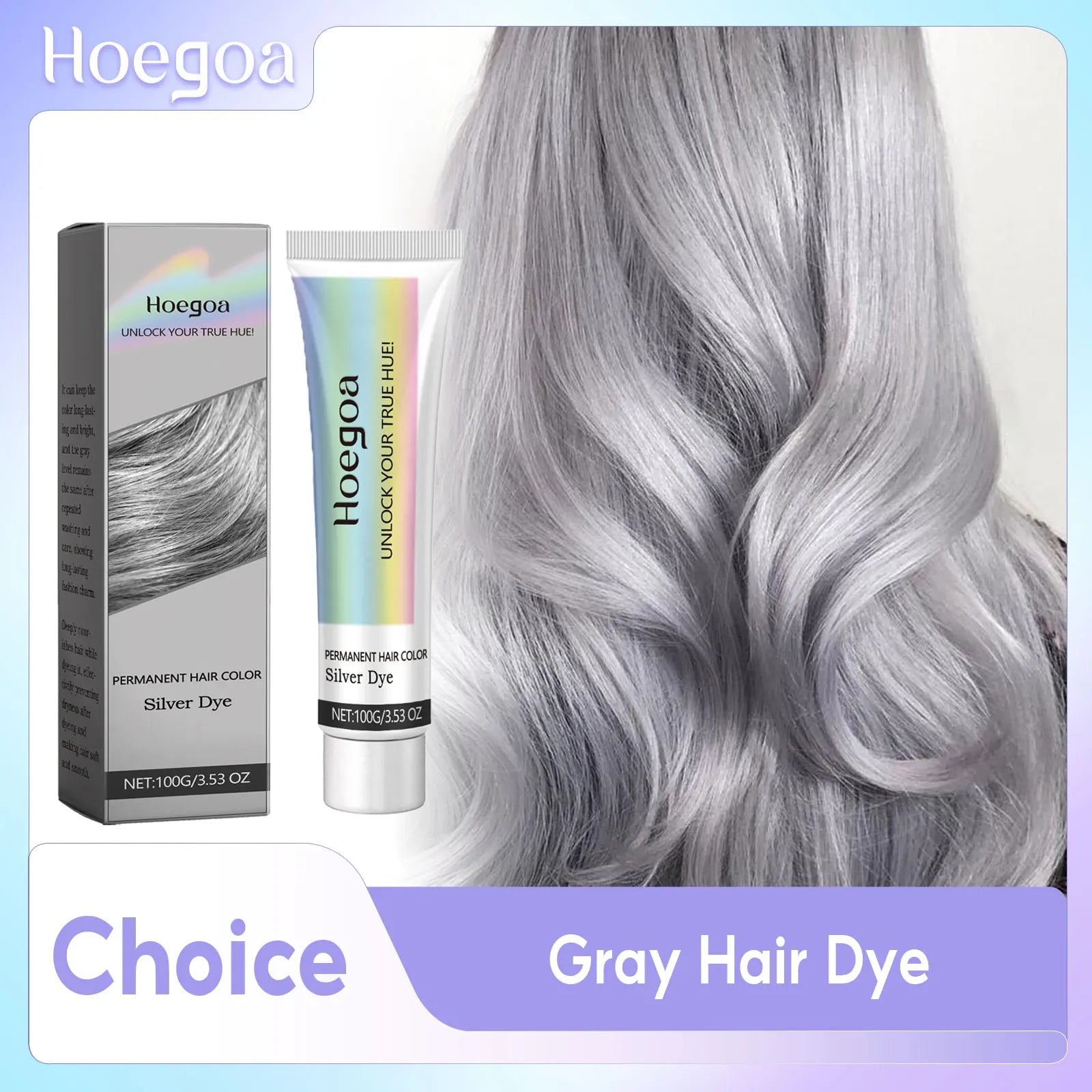 2-in-1 Natural Essence Extract Silver Hair Dye