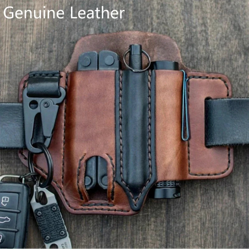 Cowhide Leather Owl Buckle Tactical Multifunctional Belt Cover