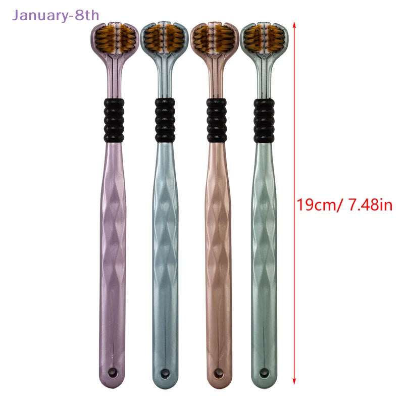 4 Pcs Three head multi-angle cleaning toothbrush