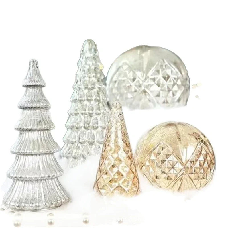 BFF Collection Set of 5 Illuminated Mercury Glass Trees