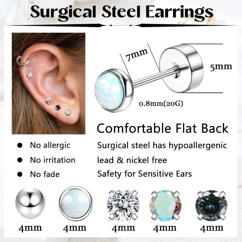 8 Pairs Hypoallergenic Earrings
