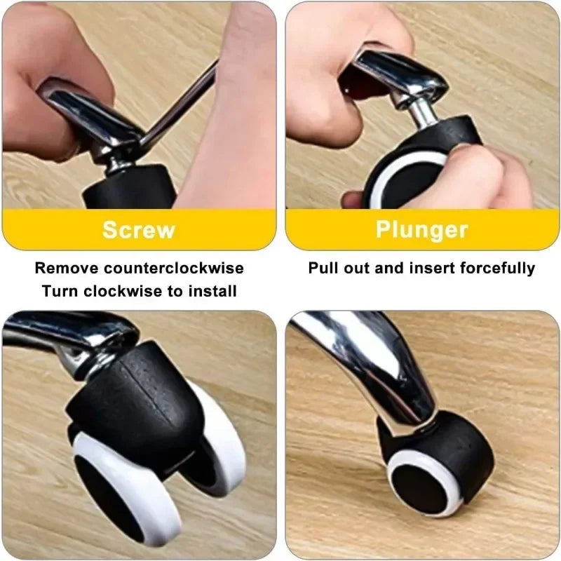 3 Inches Silent and Smooth Rolling Casters.