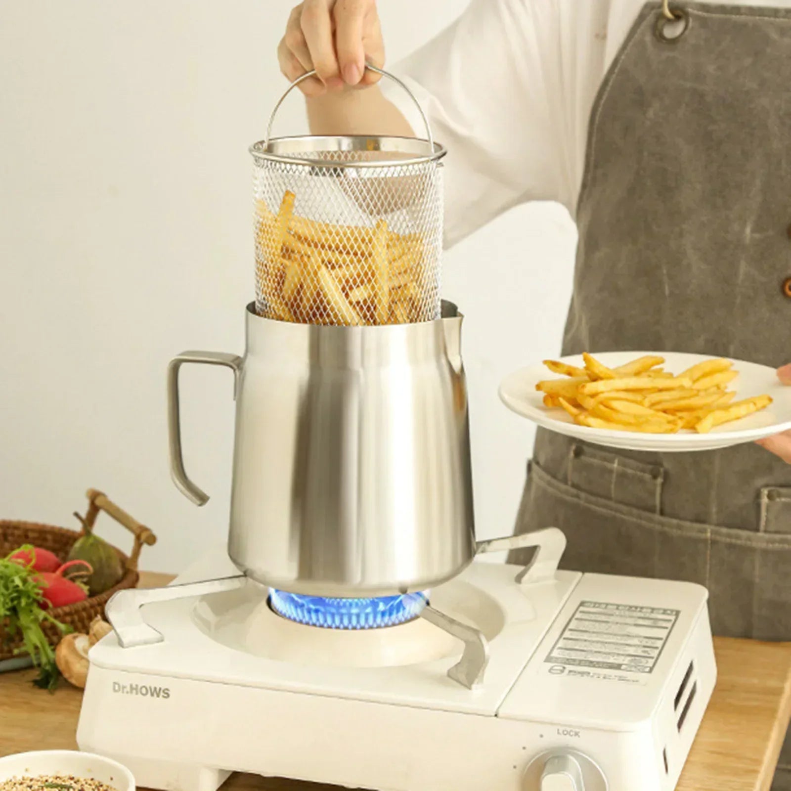 2-in-1 304 Stainless Steel Multifunctional Oil Strainer Pot