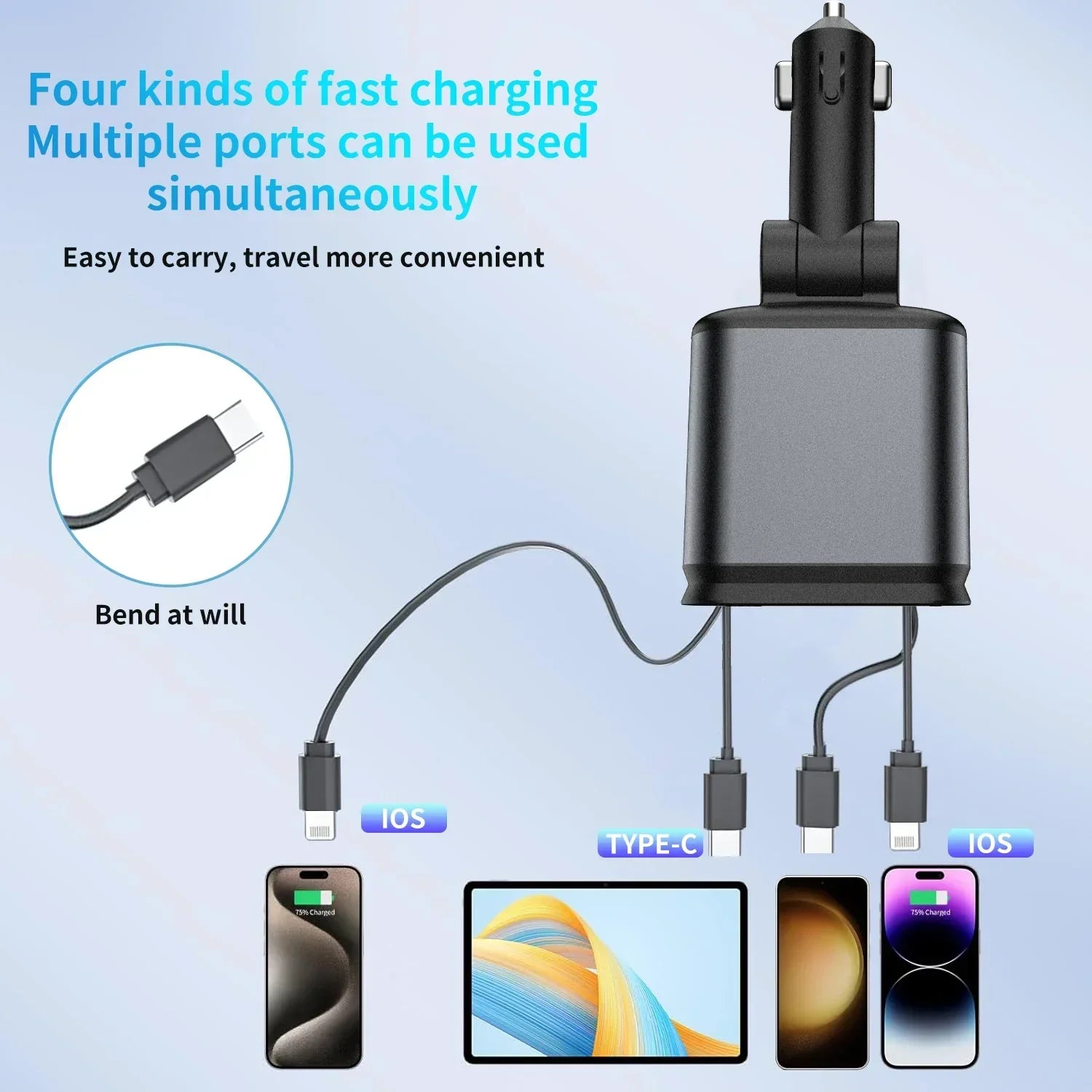 4-in-1 Car Phone Charger