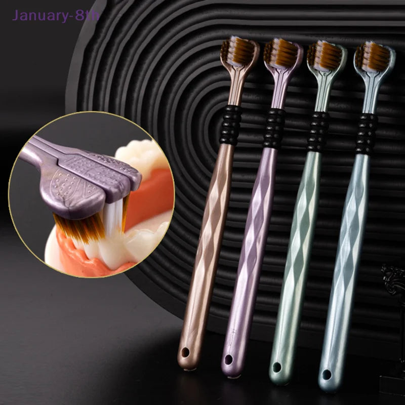 4 Pcs Three head multi-angle cleaning toothbrush