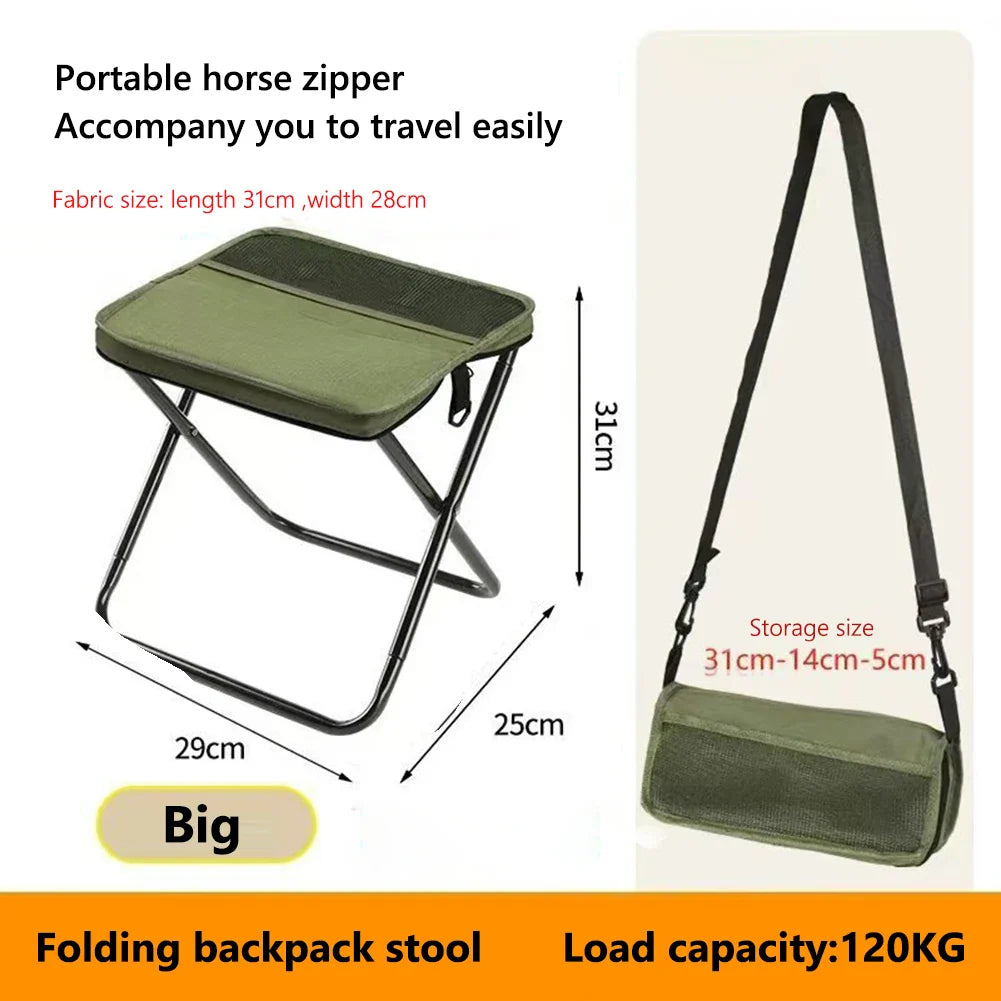 Camping Chairs, Upgraded Foldable Stool, 1.5 lbs ultra light, Max Load Capacity 286lbs