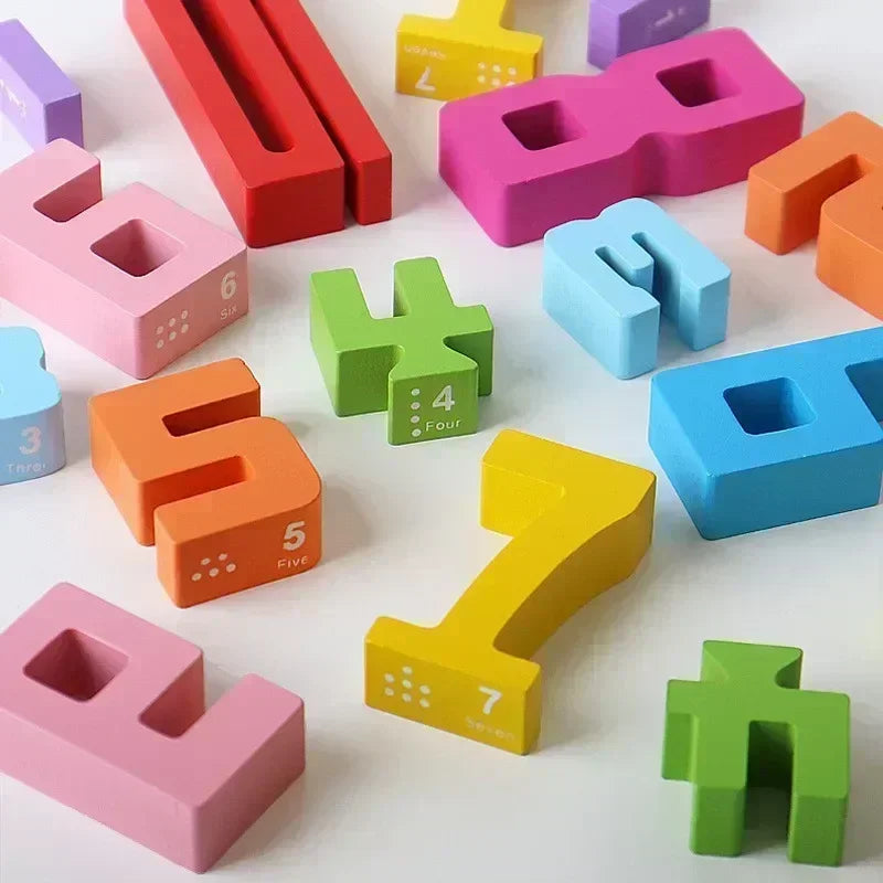 Christmas Wooden Number Building Block