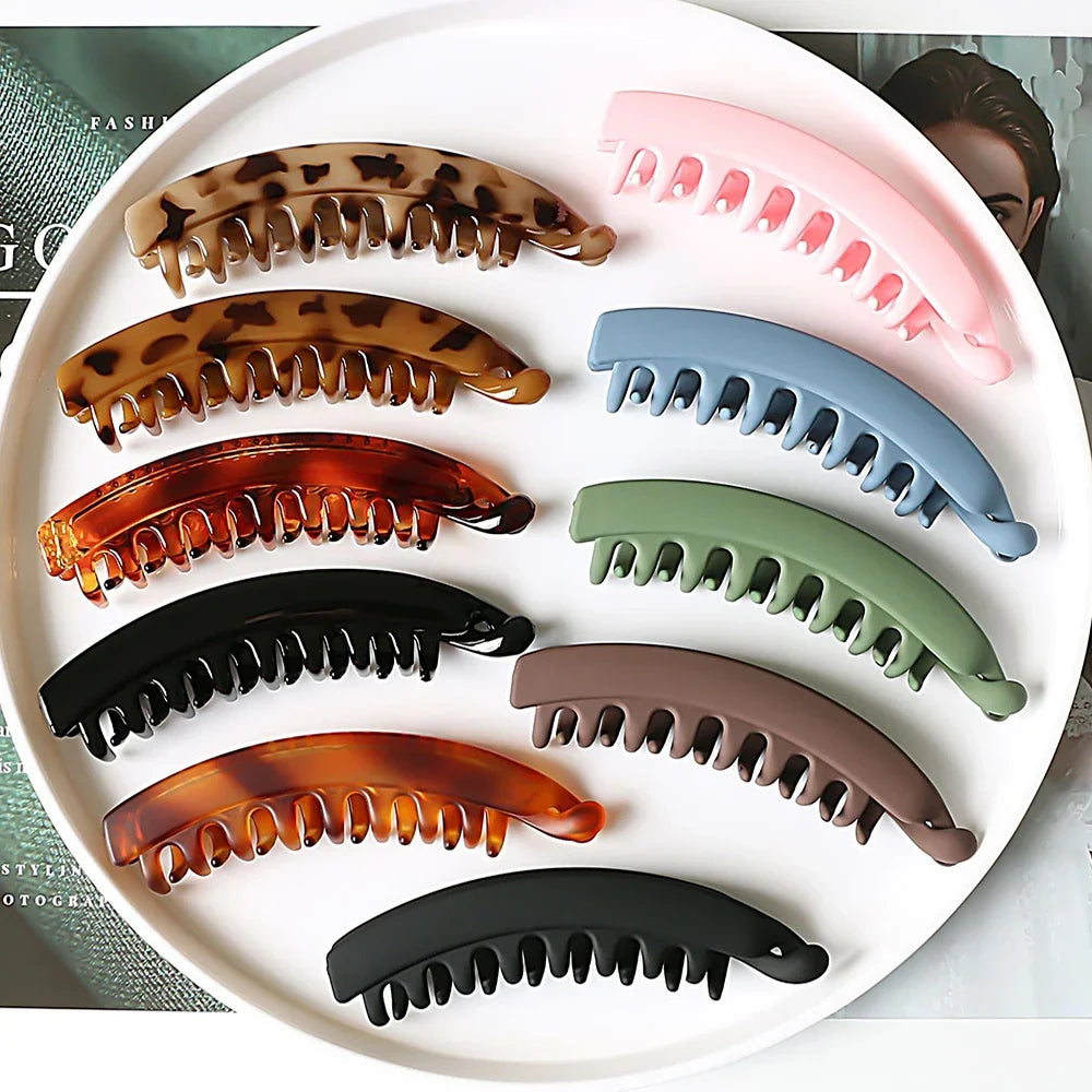 (2 PCS) Large Banana Hair Clips Non-slip Ponytail Holder Clip for Women and Girls