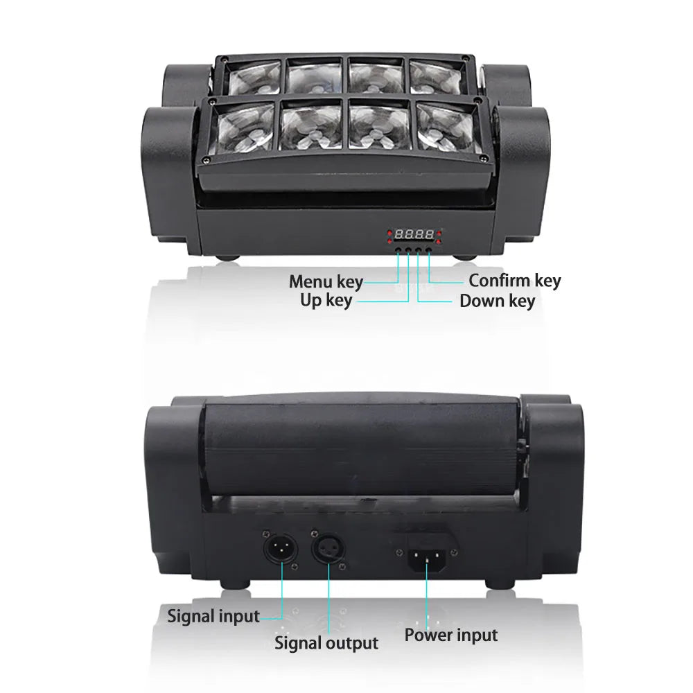 8 Beam Stage Lights with Sound Activated and DMX Moving Head