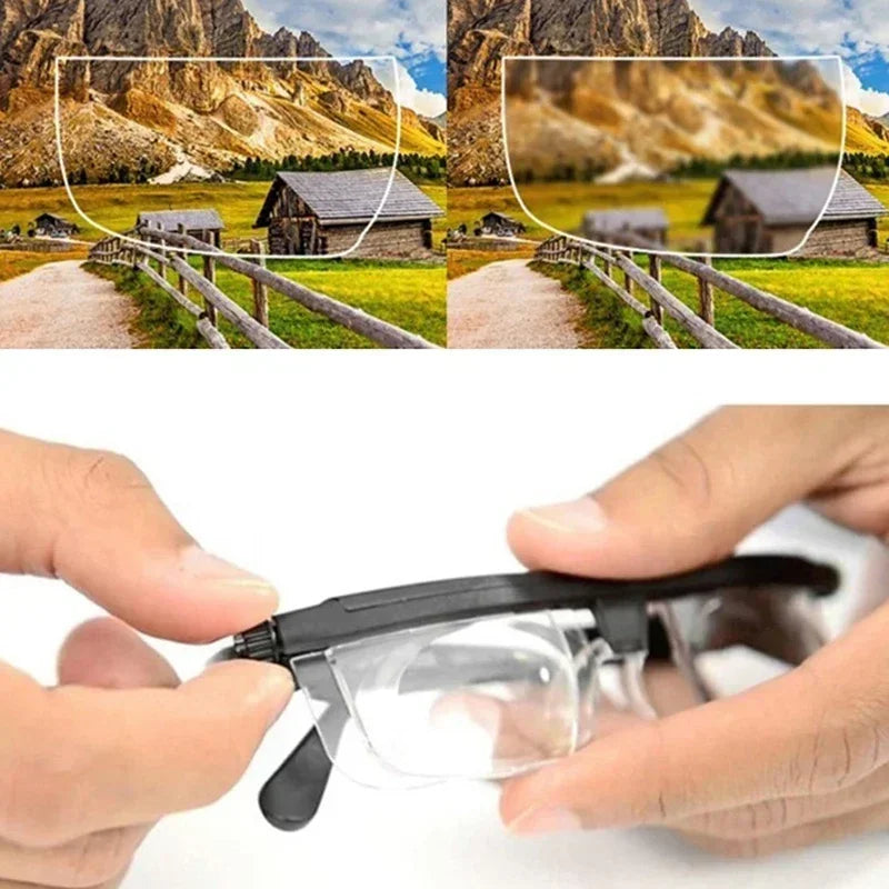 ADJUSTABLE FOCUS GLASSES NEAR AND FAR SIGHT