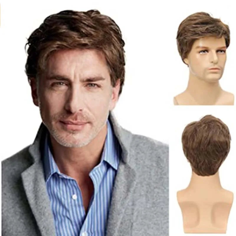 Business Natural And Realistic Full Wig For Medium-elderly Men