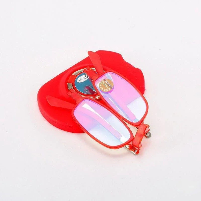 BLUE LIGHT READING GLASSES METAL SQUARE FOLDING GLASSES