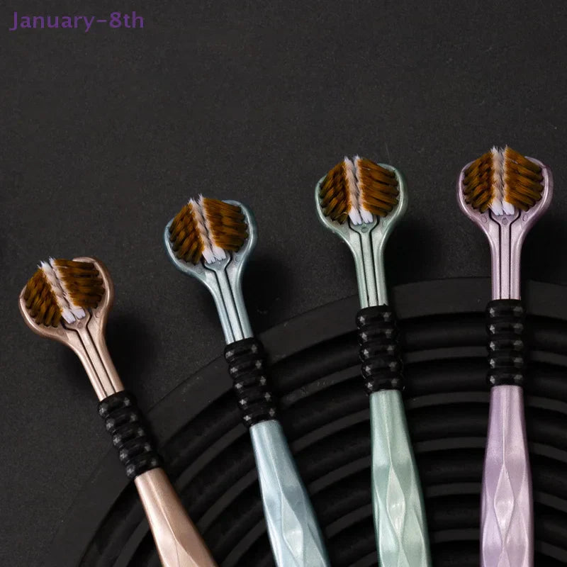 4 Pcs Three head multi-angle cleaning toothbrush