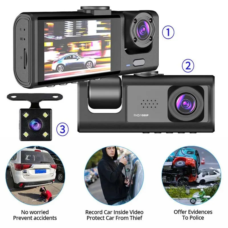 2-Inch Screen Wifi Link 1080P HD Dashcam with Night Vision 2/3 Lenses