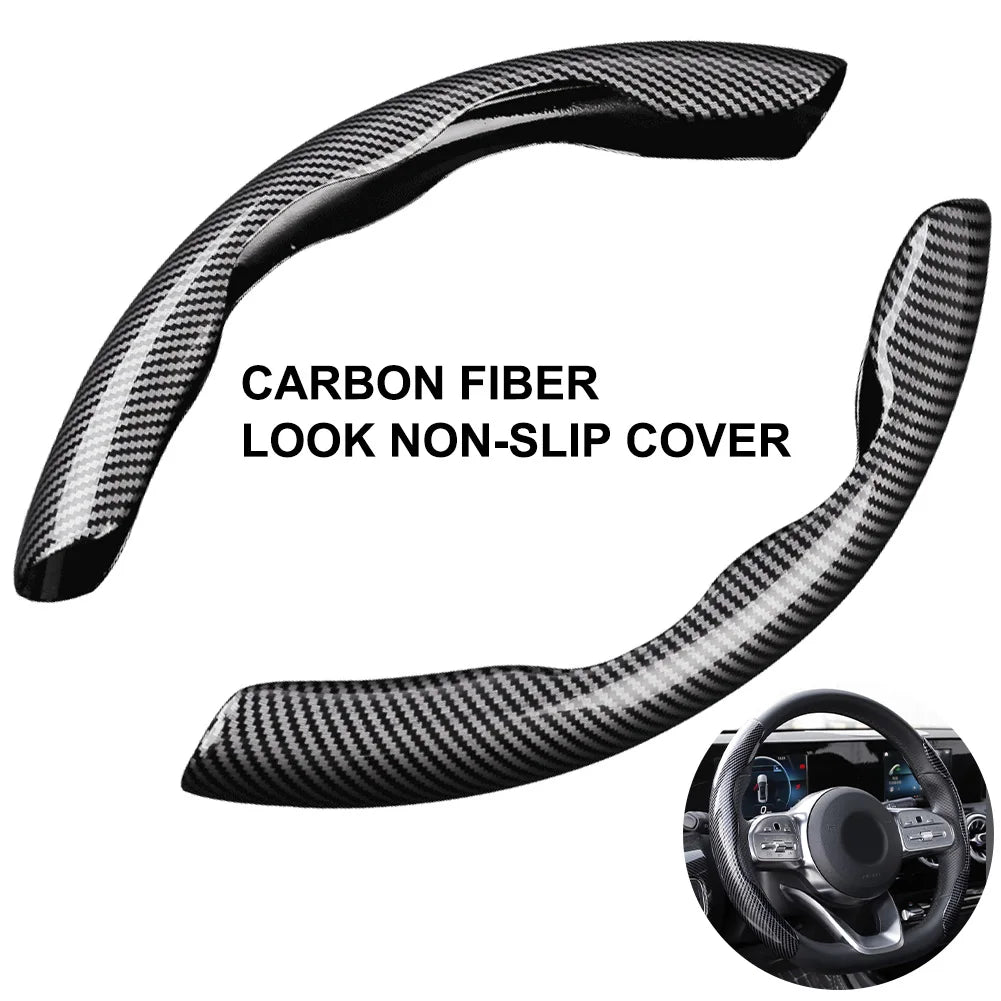 Car Carbon Fiber Steering Wheel Cover（2PCS）