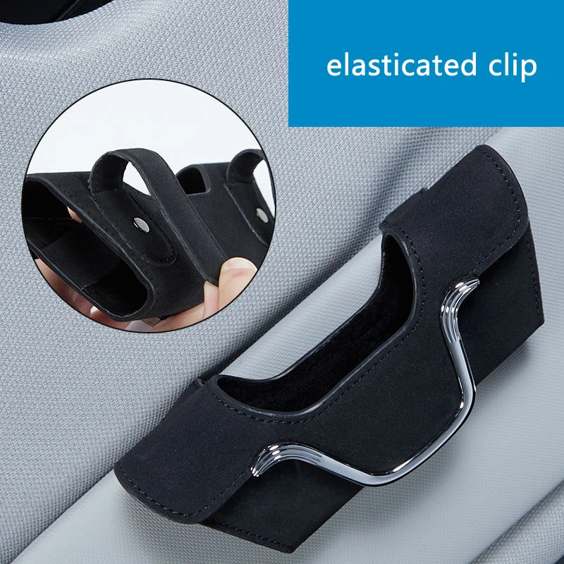 Car Multi-Functional High-Grade Leather Glasses Holder