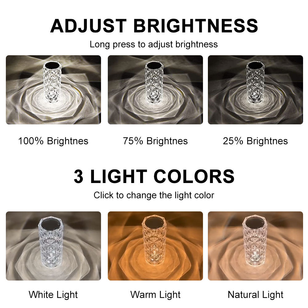 3 Colors Adjustable Diamond Table Lamp - Perfect Home Lamp